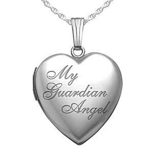  My Guardian Angel  Heart Photo Locket
