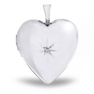 Sweetheart Heart Locket With Cubic Zirconia